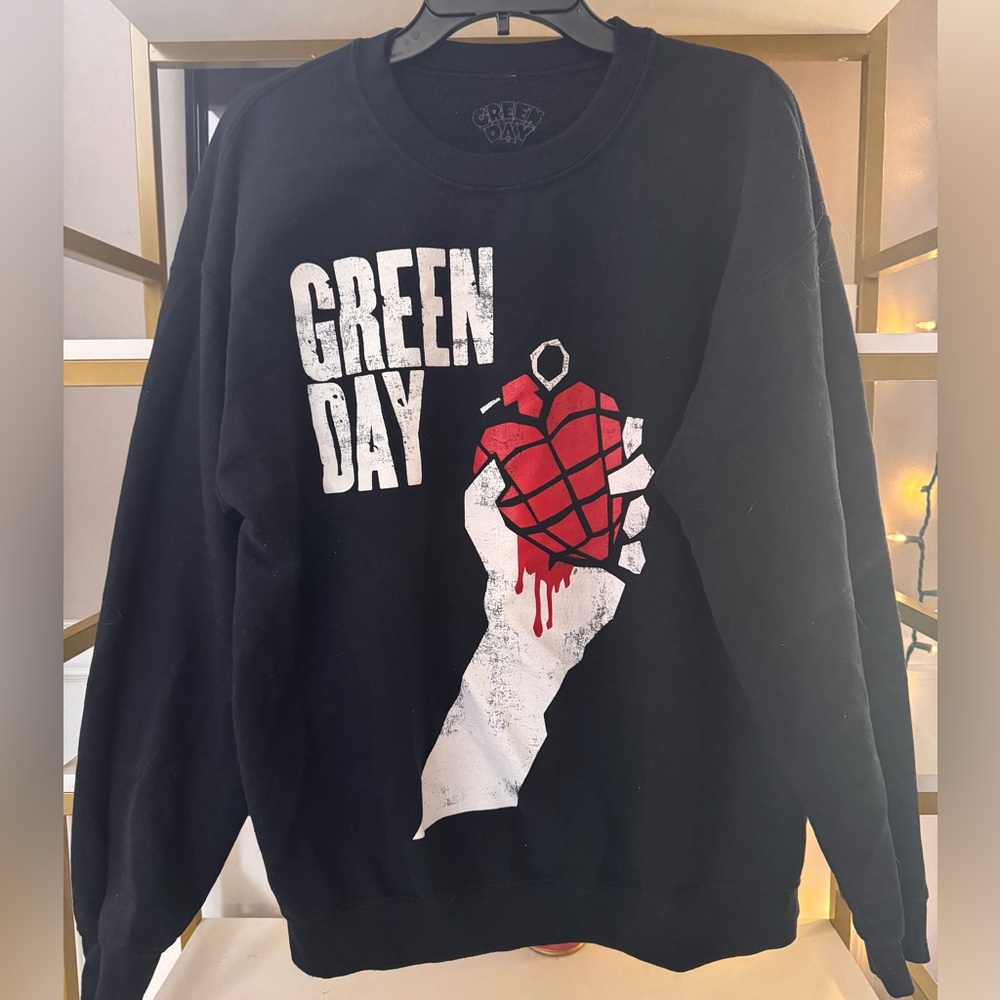 Green Day Black American Idiot Graphic Sweatshirt